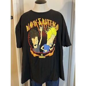 Beavis and Butt-Head‎ Men's Rock Heads Graphic Tee, 100% Cotton, Black, Size 3XL
